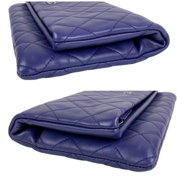 CHANEL Matelasse CC Lambskin Purple Clutch Bag - Picture 4 of 7